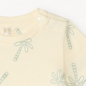 T-shirt με κοντά μανίκια με κέντημα φοίνικες για αγόρι μωρό 
