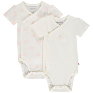 Σετ από 2 bodies κοντομάνικα φαντασίας για μωρό κορίτσι 