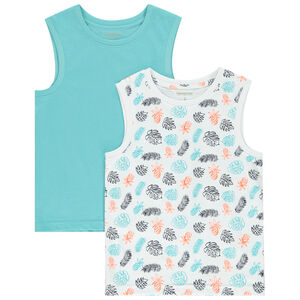 Σετ 2 αμάνικα μπλουζάκια για αγόρι 