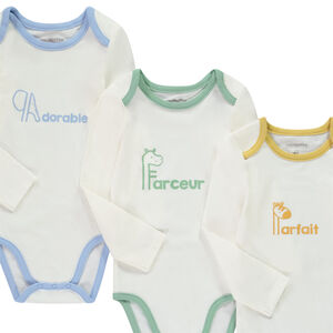 Σέτ από 5 σώματα μακρυμάνικα με σχέδια επιθέτων για μωρό αγόρι με διαφορετικές ανοίξεις ανάλογα με την ηλικία 