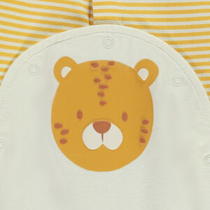 Ολόσωμο φορμάκι ριγέ με φαντεζί print κεφάλι τίγρη για bebe αγόρι 