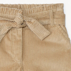 Βελουτέ σορτς με εφέ κοτλέ και ζώνη για δέσιμο για κορίτσι 