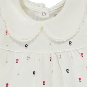 "Υπνόσακος με ναυτικό γιακά και σχέδιο λουλούδια/γάτες για μωρό κορίτσι" 