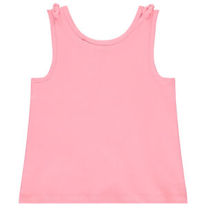 Αμάνικο μπλουζάκι jersey με φιόγκους και φαντεζί glitter print για bebe κορίτσι 