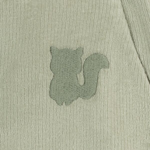 Υπνόσακος με αφαιρούμενα μανίκια από βελουτέ κοτλέ TOG 3.5 με κέντημα σκίουρου πράσινο 