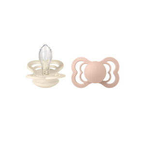 Σετ Πιπίλες 2Τμχ Supreme Ivory/Blush – Συμμετρική No2 Bibs  