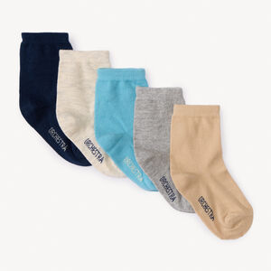 Lot de 5 paires de chaussettes normales unis pour bébé garçon  Main Lot de 5 paires de chaussettes normales unis pour bébé garçon