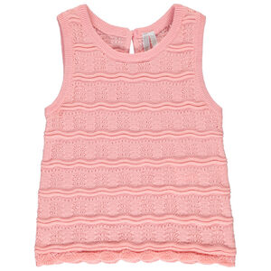 Αμάνικο μπλουζάκι από πλεκτό με σχέδιο αζούρ για bebe κορίτσι 