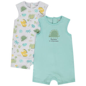 "Σετ από 2 κοντές φόρμες με φαντεζί σχέδιο δεινοσαύρων για μωρό αγόρι" 