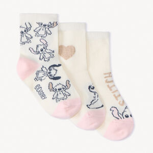 Lot de 3 paires de chaussettes Stitch Disney pour bébé fille Main Lot de 3 paires de chaussettes Stitch Disney pour bébé fille