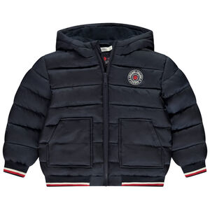 Πληρωμένη μπουφάν με κουκούλα και λογότυπο από καουτσούκ για αγόρι 