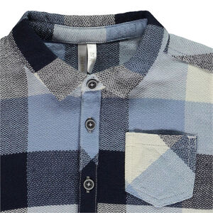 Πουκάμισο μακρυμάνικο με καρό σχέδιο και γιακά mao για bebe αγόρι 