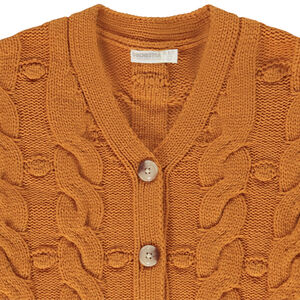 Ζακέτα από πλεκτό με σχέδιο πλεξούδα για κορίτσι 