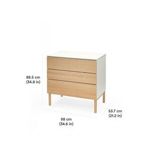 Βρεφική Συρταριέρα Sleepi με 3 Συρτάρια Καφέ 88x53.7x88.5cm 
