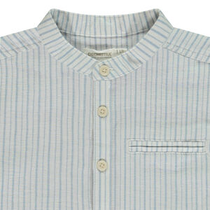 Πουκάμισο κοντομάνικο ριγέ με γιακά mao για αγόρι 