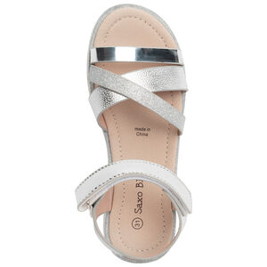 Ασημένια σανδάλια με λουριά για κορίτσι 