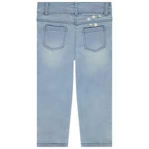Τζιν εφέ denim με κεντημένες λεπτομέρειες για bebe κορίτσι 