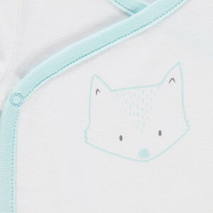 Σετ από 2 bodies μακρυμάνικα με οργανικό βαμβάκι σχέδιο γάταs για bebe αγόρι 