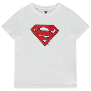 T-shirt κοντομάνικο με σχέδιο patch και βρόχους Superman Warner για αγόρι 