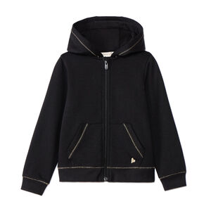 Γιλέκο με κουκούλα από φλις με κέντημα καρδιά για κορίτσι 