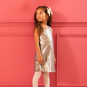 Φόρεμα γιορτής αμάνικο με ασημένιες παγιέτες για κορίτσι 