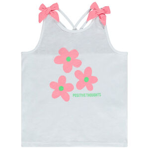 Μπλουζάκι χωρίς μανίκια με φιόγκους και διπλές σταυρωτές τιράντες για κορίτσι 