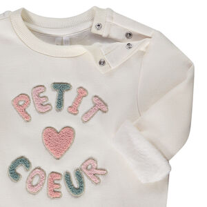 Φούτερ molleton με patchs bouclettes για bebe κορίτσι 