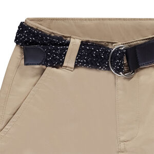 Παντελόνι chino μονόχρωμο με πλεκτή ζώνη για αγόρι 