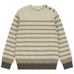 Πλεκτό πουλόβερ με ρίγες και κουμπιά για αγόρι 