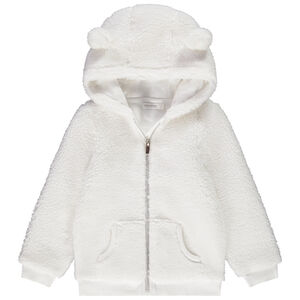 Veste zip à capuche en sherpa doublée jersey fantaisie pour fille Main Veste zip à capuche en sherpa doublée jersey fantaisie pour fille