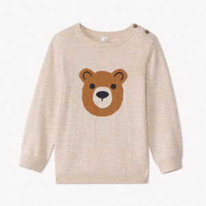 Μακρυμάνικο πλεκτό πουλόβερ με μεγάλο σχέδιο αρκούδας για αγόρι 