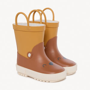 Βρεφικές μπότες βροχής με σχέδιο αρκουδάκι και χερούλια 