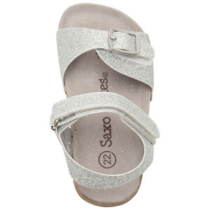 Σανδάλια με βέλκρο ασημένια και γκλίτερ για bebe κορίτσι 