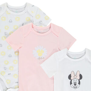 Σετ από 3 κοντομάνικα bodies Minnie Disney για bebe κορίτσι με διαφορετικά ανοίγματα ανάλογα με την ηλικία 