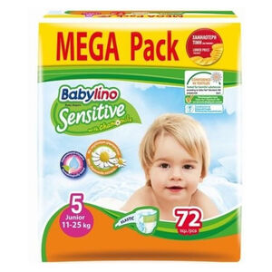 Babylino Sensitive Mega Pack Junior No5 (11-25kg) 72 πάνες 