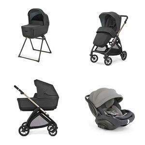 Σύστημα Μεταφοράς Electa 3 Σε 1 Upper Black + Κάθισμα Αυτοκινήτου Darwin Infant I-Size Rec. Evo Garage Grey 