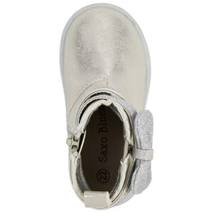 Μποτάκια ασημί με φαντεζί φιόγκο για bebe κορίτσι 