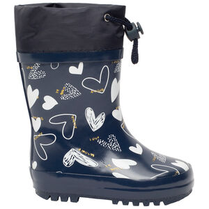Bottes de pluie à col imprimé cœurs pour bébé fille 