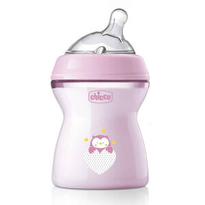 Chicco Μπιμπερό Πλαστικό Natural Feeling με Θηλή Σιλικόνης 2m+, 250ml 