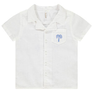 Πουκάμισο κοντομάνικο με σχέδιο και γιακά κουβανέζικο για μωρό αγόρι 