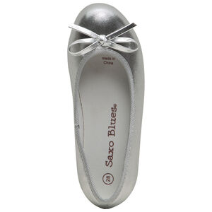 Μπαλαρίνες ασημί με φιόγκο 