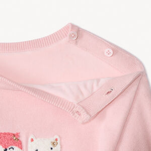 Πλεκτό πουλόβερ με κεντημένα σχέδια για μωρό κορίτσι 