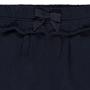 Φόρμα jogging από molleton μονόχρωμο με βολάν για bebe κορίτσι 