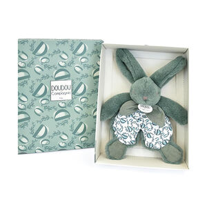 Doudou plat Lapin 18 cm vert sauge 
