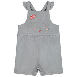 Κοντή σαλοπέτα με μίνι καρό και κεντήματα για bebe κορίτσι 