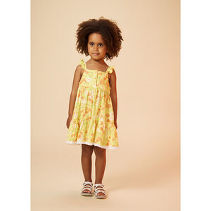 Φόρεμα με τιράντες και λουλουδάτο σχέδιο για μωρό κορίτσι 