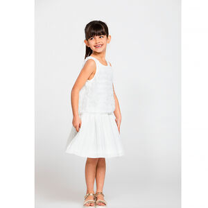 Robe de cérémonie en tulle brodé et glitter pour fille Main Robe de cérémonie en tulle brodé et glitter pour fille