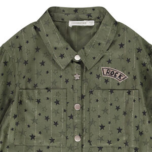 Πουκάμισο μακρυμάνικο με φαντεζί σχέδιο για κορίτσι 