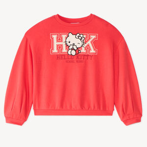 Μπλούζα κοριτσιού oversized από φλις με κέντημα Hello Kitty 