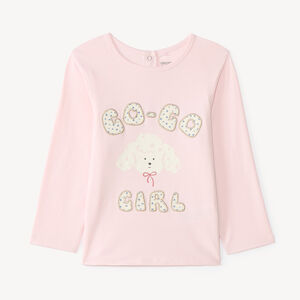 T-shirt à manches longues pour bébé fille avec motif de caniche 
